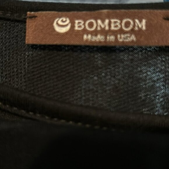 👛 2/$30 BOMBOM Black & Animal Print Long Sleeved Stretchy Dress, Medium - Picture 4 of 4